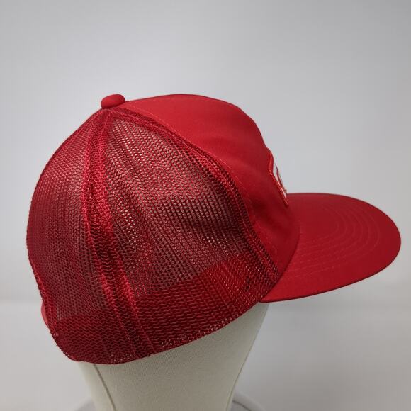 Utility Snapback Trucker Hat Red One Size Mesh Back Adjustable Tonkin Vintage - Picture 5 of 9